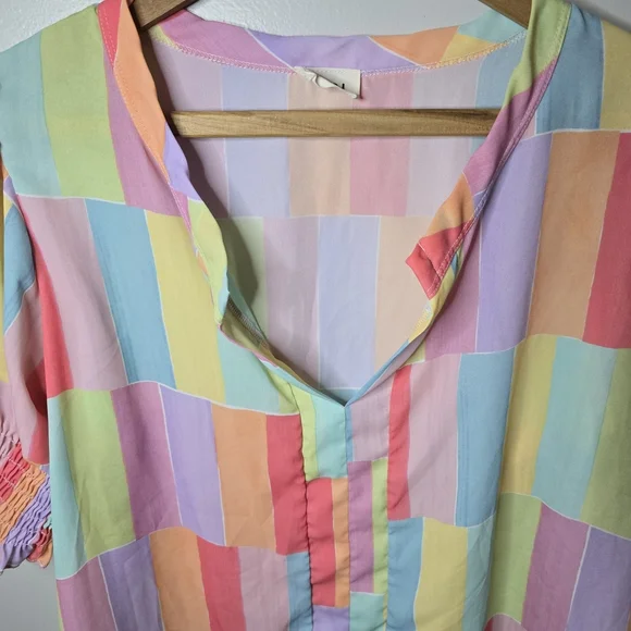 BiBi Multicolor Striped Blouse - Picture 9 of 11